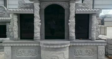 抚顺 芝麻灰高档墓碑，土墓，可定制