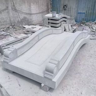 抚顺 芝麻灰花岗岩园林景观 小石桥