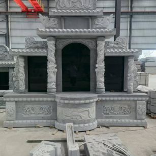抚顺 芝麻灰高档墓碑，土墓，可定制