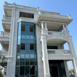 抚顺 芝麻白花岗岩别墅外墙干挂效果展示