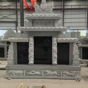 抚顺 芝麻灰高档墓碑、土墓，一套也支持定做