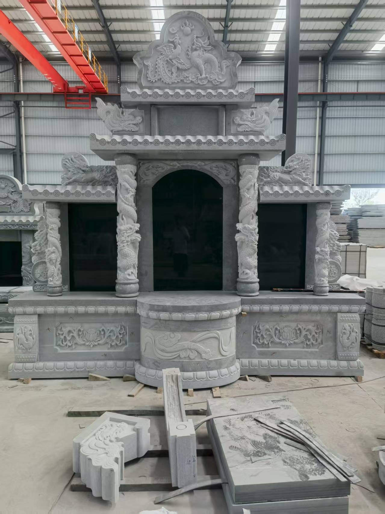 抚顺 芝麻灰高档墓碑，土墓，可定制